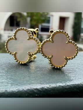 White Clover Earrings Alhambra Mother of Pearl inspired